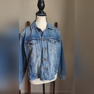 Lucky Brand Light Blue Distressed Denim Jacket